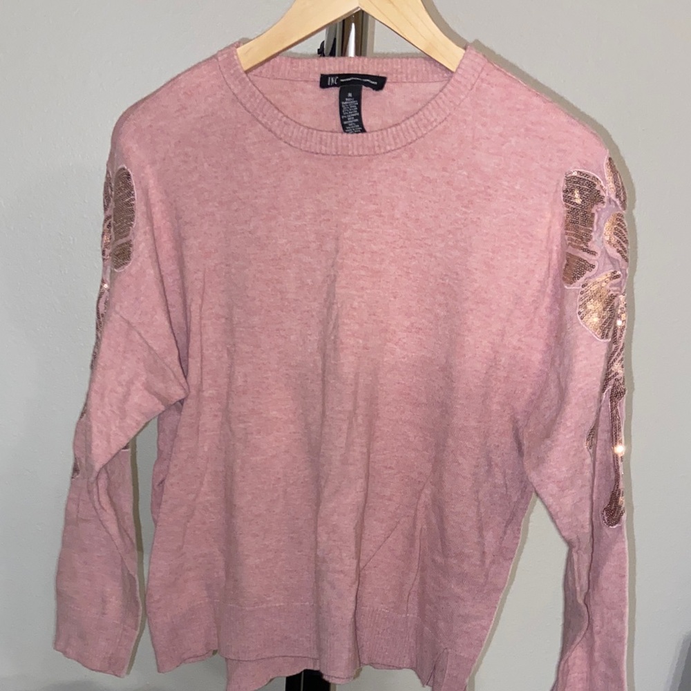 INC International Concepts Pink Sequin Sweatshirt